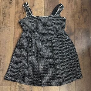 Cider Black dress with white and metallic stitching